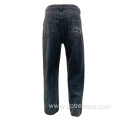 Custom Embroidered Pattern Straight Black Denim Pants